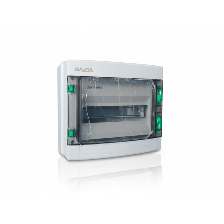 GA&DA IP65 12 Pole Distribution Box – Waterproof Electrical Enclosure Front View