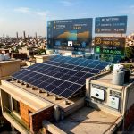 Rooftop solar system installation on a modern house in Lahore with solar panels, inverter setup, and residential net metering system in Pakistan