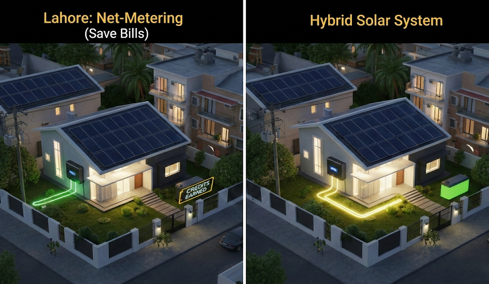 Net-Metering vs Hybrid Solar System Which Is Better for Pakistani Homes