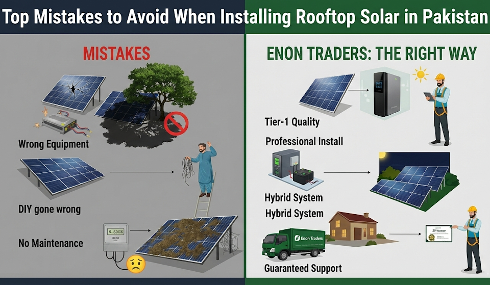 Top Mistakes to Avoid When Installing Rooftop Solar in Pakistan
