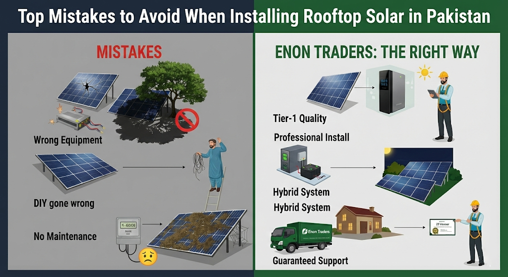 Top Mistakes to Avoid When Installing Rooftop Solar in Pakistan