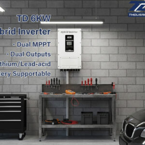 TD (Thousand Dimension) 6K-SPLVES2-EU-P2 6kW Single-Phase Low Voltage Hybrid Inverter with Colorful Touch LCD and IP66 rating.2