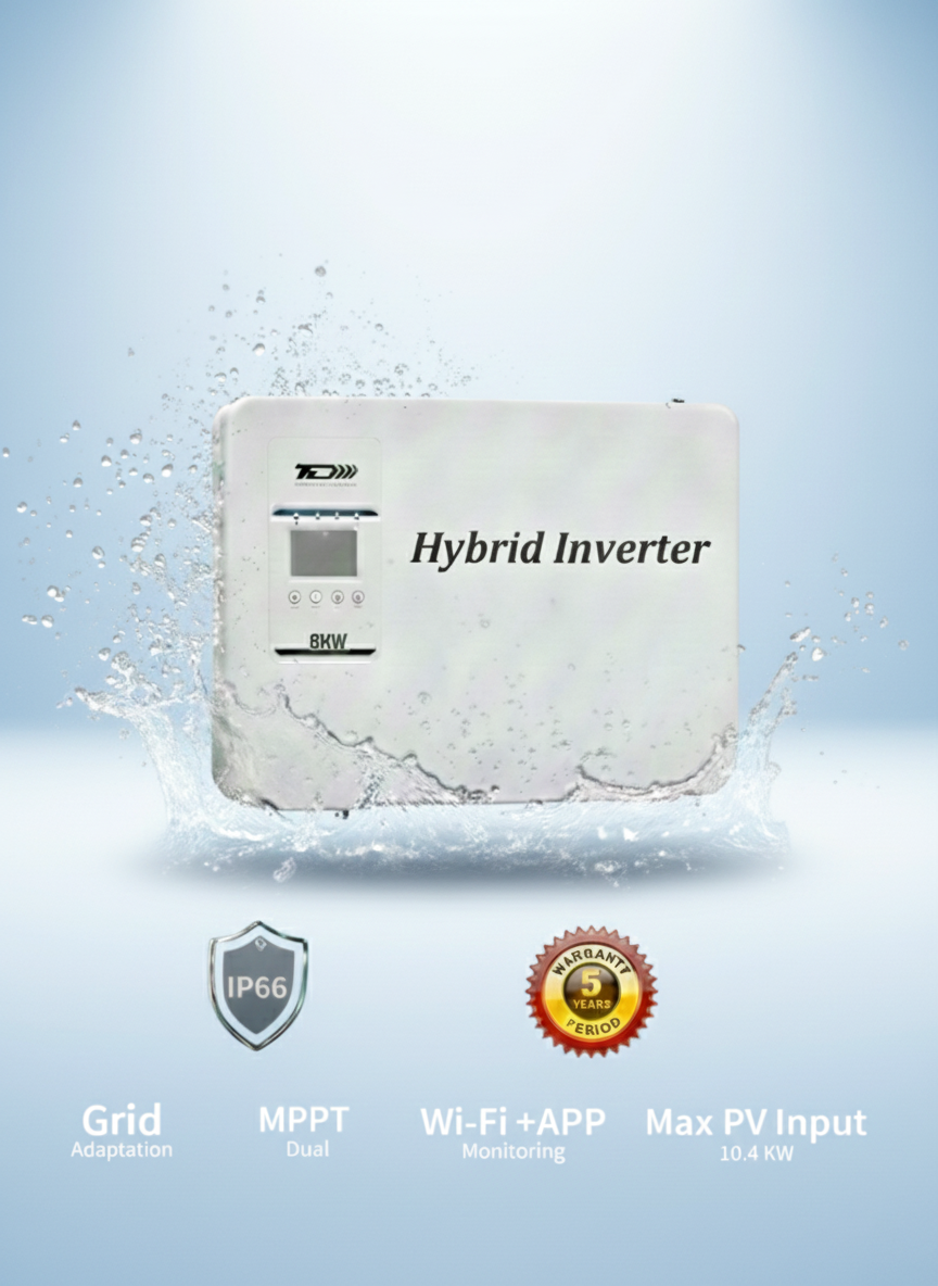 Thousand Dimension TD 8K-SPLVES2-EU-P2 8kW Single-Phase Low Voltage Residential Hybrid Inverter with colorful touch LCD2