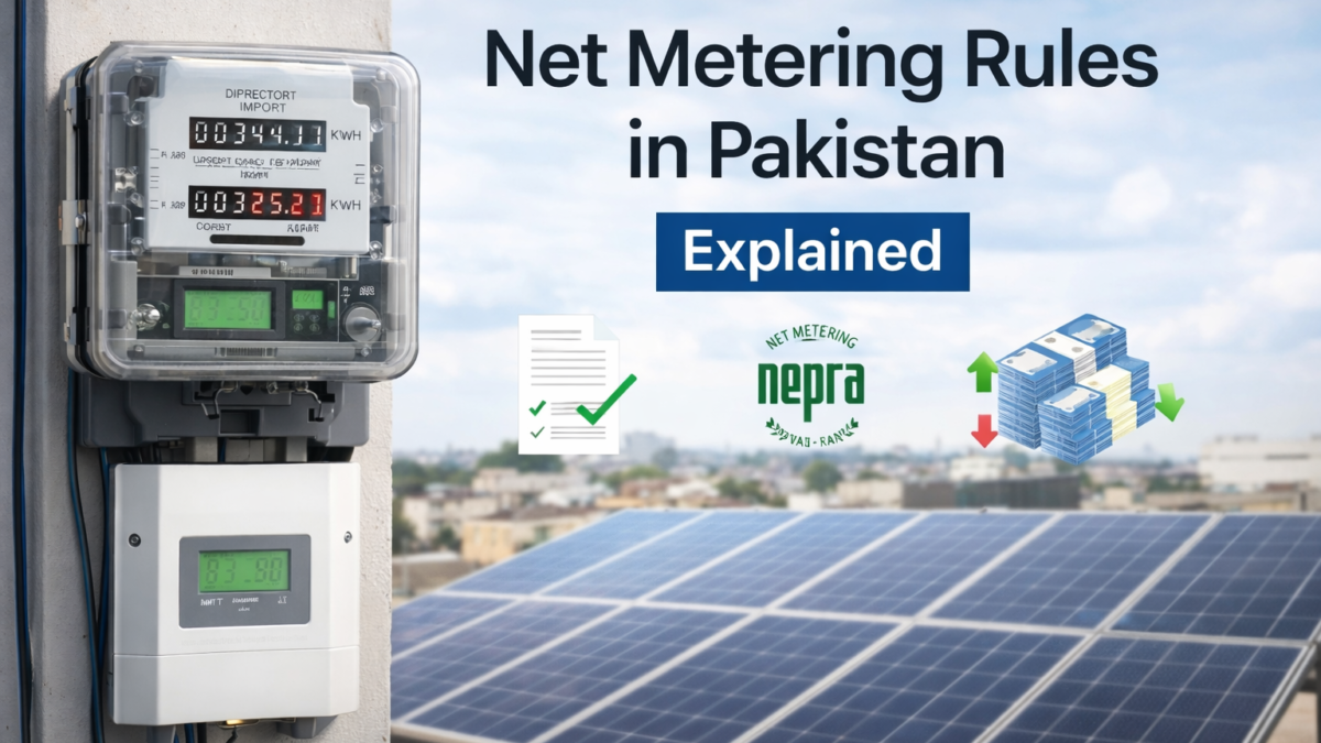 Net metering rules in Pakistan are explained with NEPRA regulations, solar eligibility criteria, grid export limits, bidirectional meter setup, and utility approval process