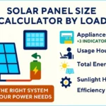 Solar panel size calculator Pakistan, showing load calculation and system size estimation for a residential home