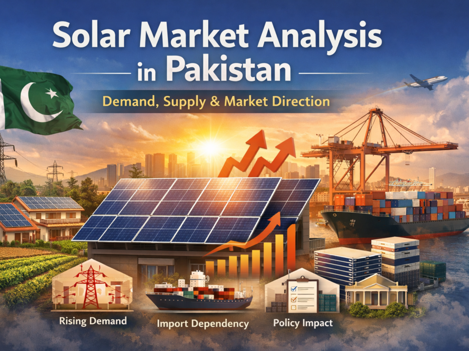 Solar market analysis in Pakistan showing rooftop solar expansion, demand growth, import-driven supply dynamics, and long-term industry direction