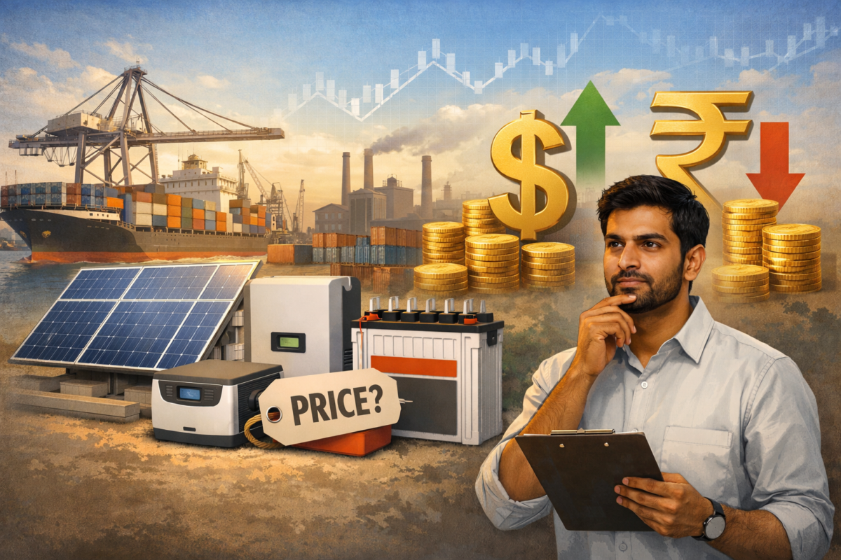 Imported solar equipment prices in Pakistan showing Chinese solar imports, exchange rate impact, shipping, and rooftop solar systems