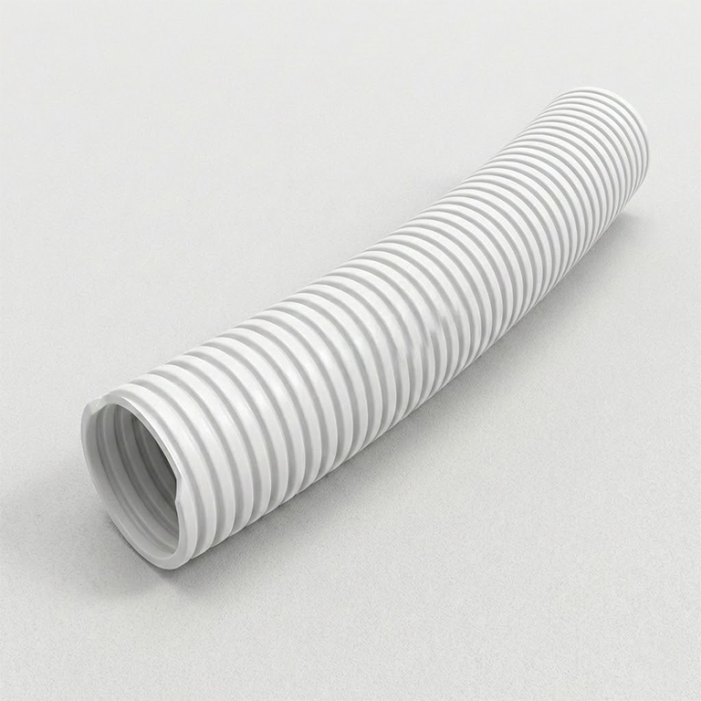 1 inch PVC flexible pipe coil in white grey for electrical wiring protection and solar installations1