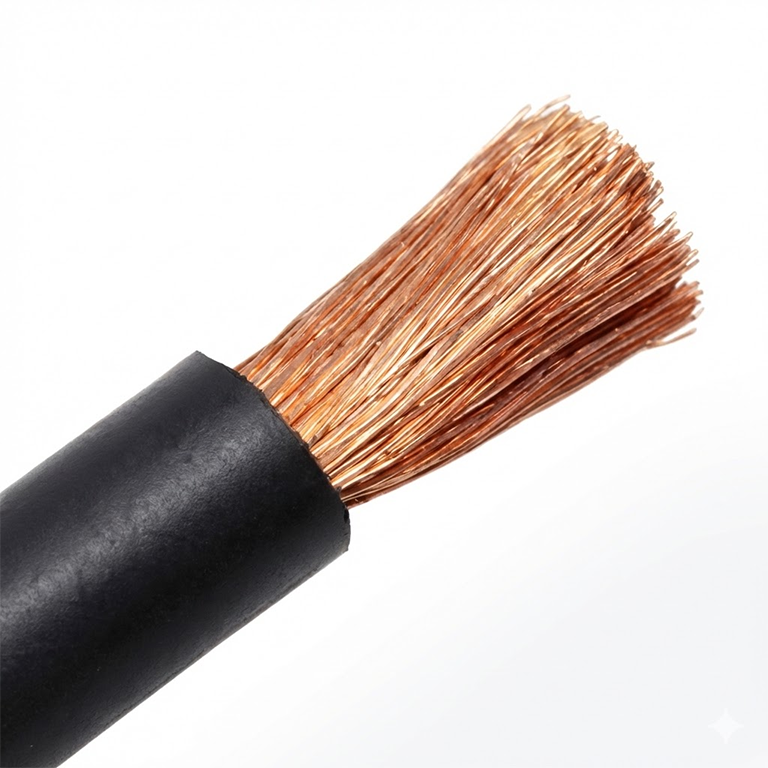 16mm square single core flexible copper cable in Red and Black for solar battery interconnections and UPS wiring.2