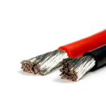 5mm tinned copper flexible wire coil in Red and Black, showing the silver-colored tinned strands under the insulation.