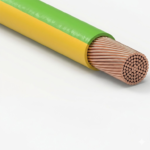 95mm square flexible single core copper cable coil in Red and Black for solar battery connections and industrial wiring.