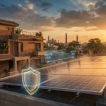 Solar panels installed on a rooftop in Pakistan with warranty protection concept and performance indicator