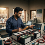 Solar battery temperature tolerance in Pakistan showing lithium battery heat resistance and rooftop solar system operating in high temperature conditions.