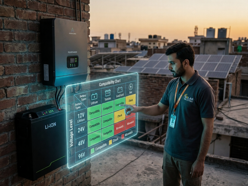 Battery and inverter not matching? Use this complete compatibility guide to avoid system failures, improve backup time, and choose the right solar setup in Pakistan (2026).