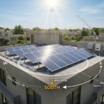 Solar panel direction in Pakistan showing ideal azimuth angle facing true south at 180 degrees