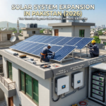 Solar system expansion options in Pakistan showing panels, inverter upgrade and lithium battery addition on residential rooftop in 2026