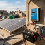 MPPT charge controller connected with solar panels and battery system in Pakistan showing efficient solar energy conversion