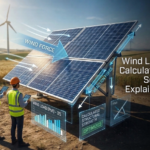 Diagram explaining wind load calculation on rooftop solar panels and mounting structures