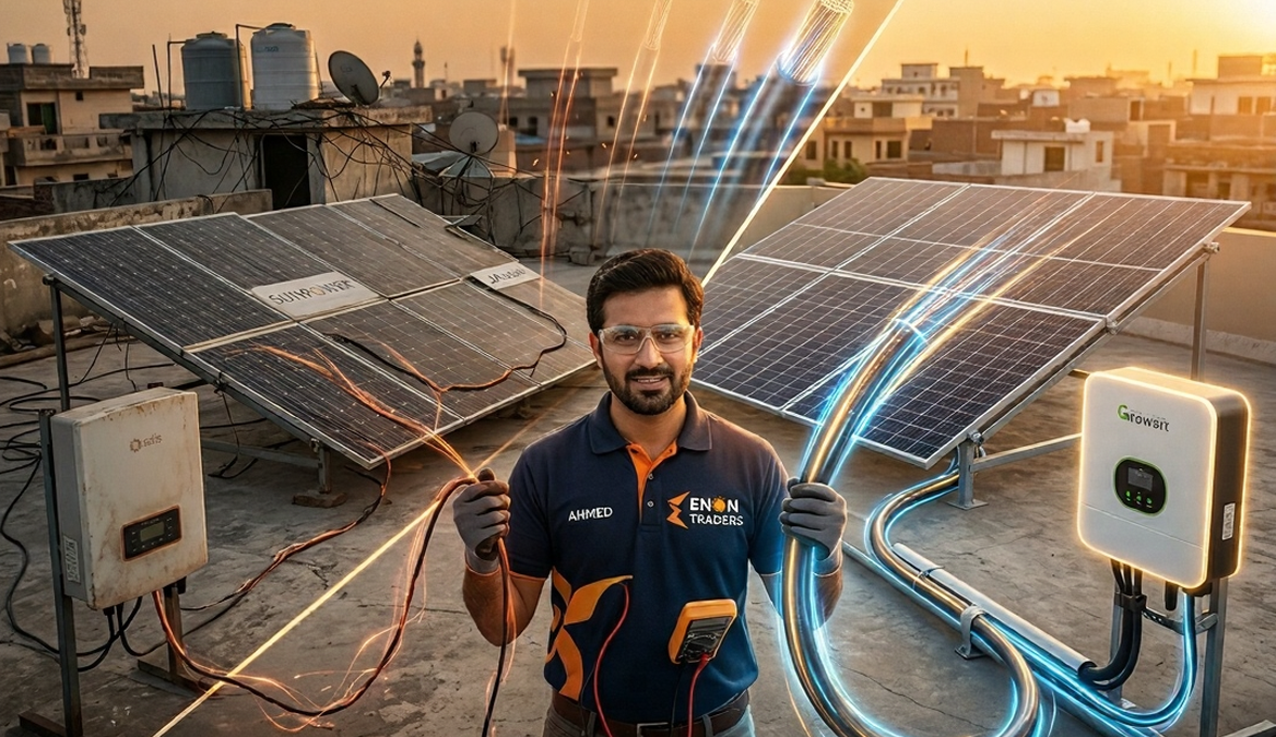 DC cable sizing for solar system in Pakistan showing voltage drop and cable size chart