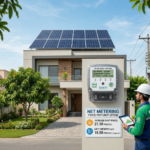 Net metering price per unit in Pakistan showing solar export credit calculation under NEPRA regulations with bidirectional meter and rooftop solar panels