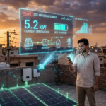 Inverter WiFi monitoring app showing solar system performance on smartphone in Pakistan